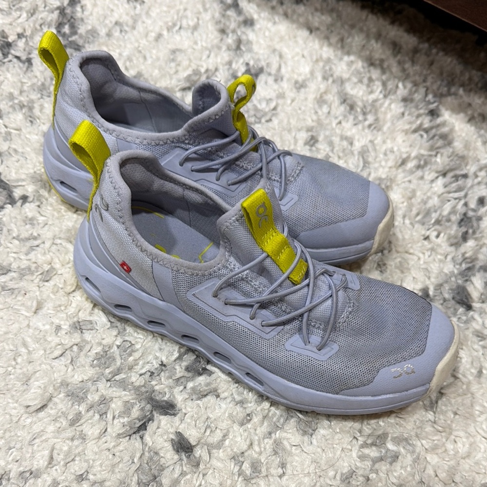 Kids Grayish Purple and Yellow On Cloud Sneakers